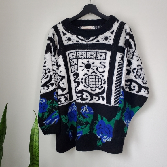 VTG abstract 80's Sweater - Picture 2 of 11